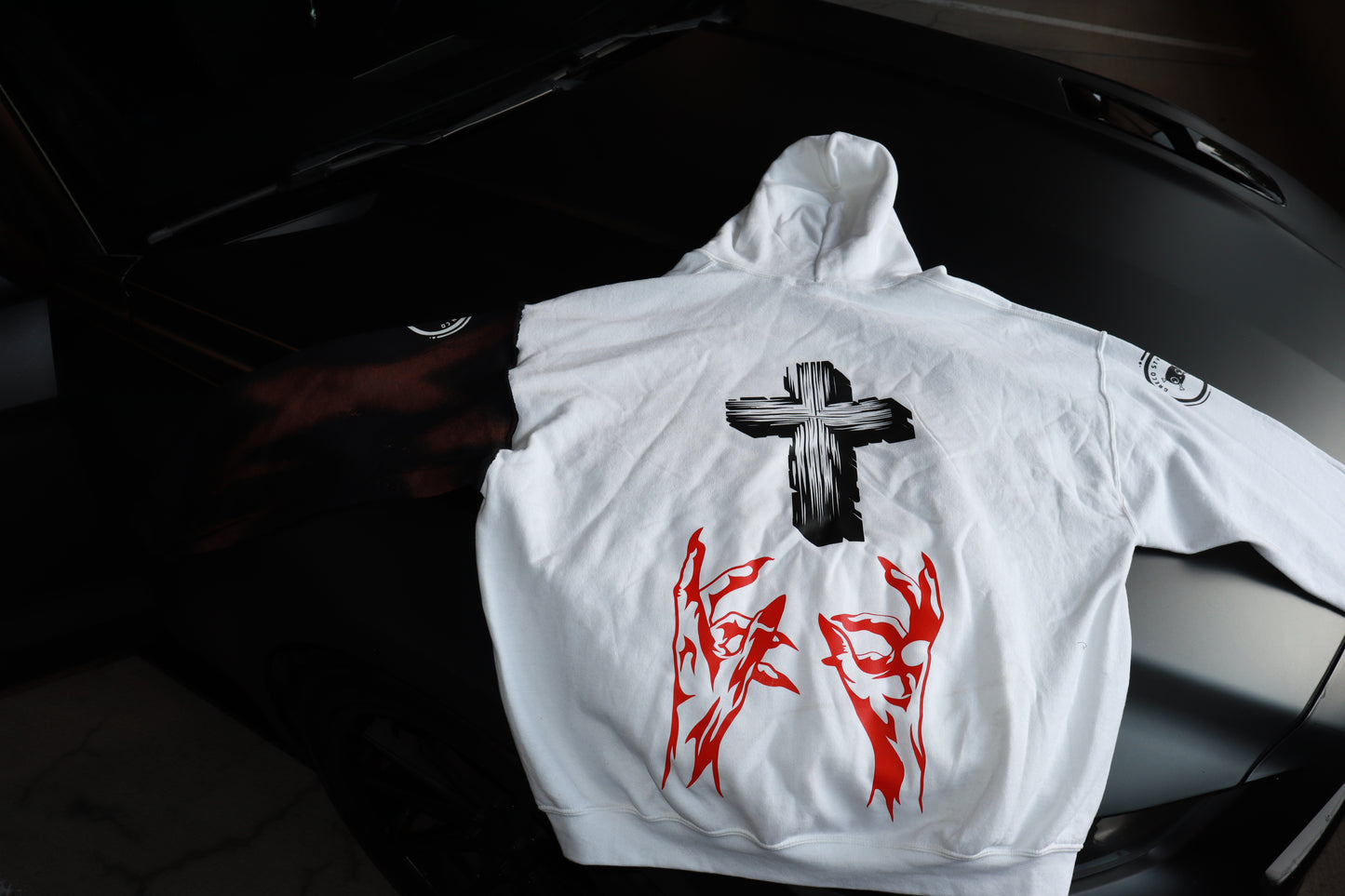 White Fighting Demons Hoodie