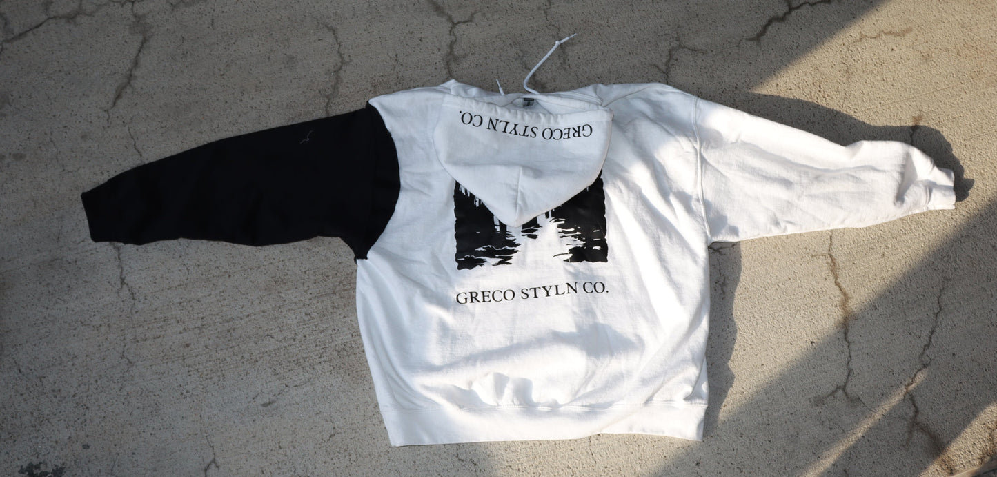White Greco styln Hoddie